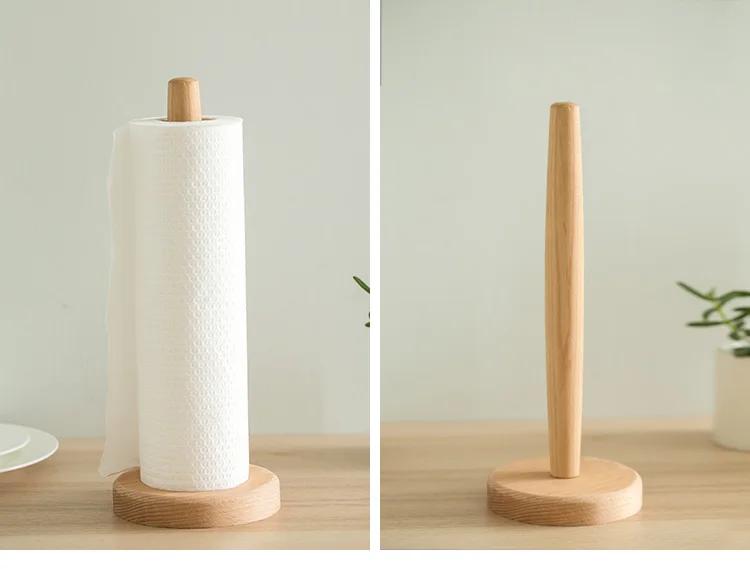 Wood Tissue Holder Kitchen Roll Paper Towel Bathroom Vertical Stand Napkins Rack Home Toilet Storage | Строительство и ремонт