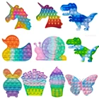 Игрушки-Антистресс, пузырьки, милые животные, динозавры, радуга, Сжимаемый фигурка, Антистресс, игрушки для взрослых и детей