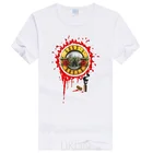 Мужская белая футболка с логотипом Guns N Roses, косая скала, металлическая музыка