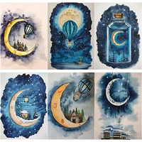 new 5d diy diamond painting scenery cross stitch full square round drill the moon diamond embroidery home decor manual art gift