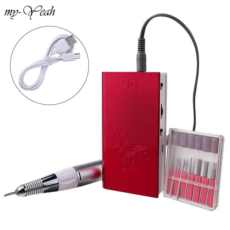 30000 об/мин профессиональная портативная перезаряжаемая дрель для ногтей бит