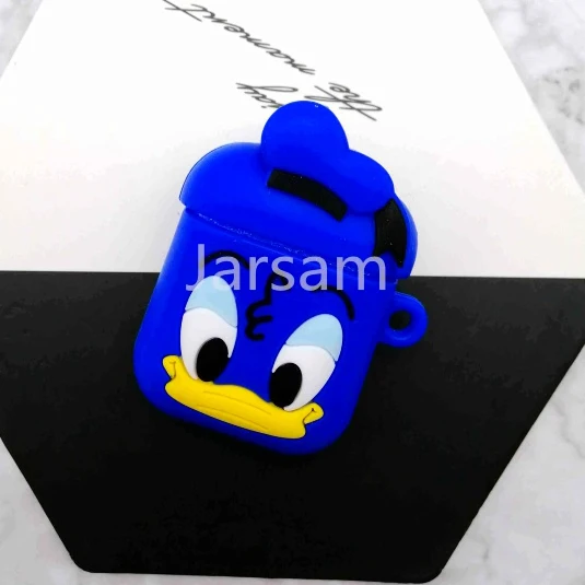 Donald Duck Мультяшный беспроводной Чехол для наушников для Apple AirPods 2, силиконовый чехол для зарядки наушников s, защитный чехол для AirPods - Цвет: Donald Duck