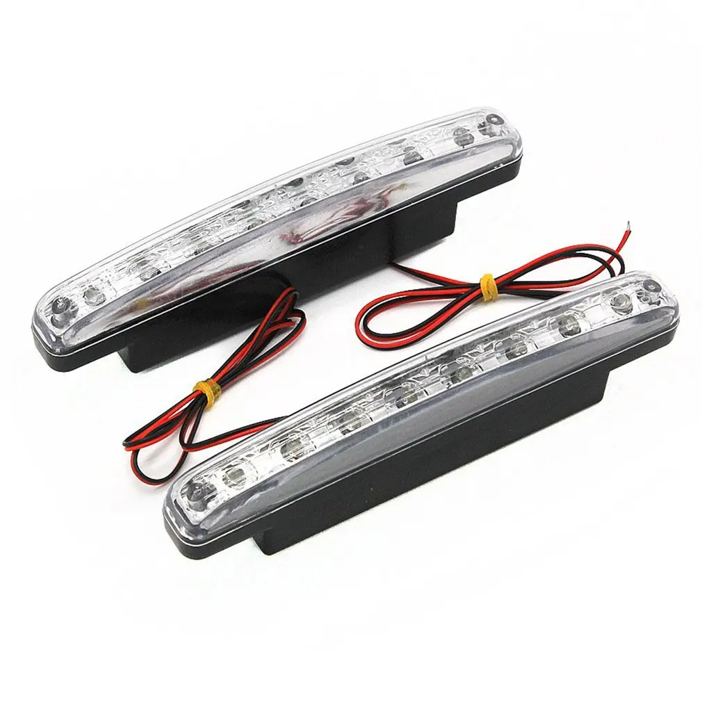 

LED Daytime Running Lights 8 LEDs 6000K White Auto Car Fog Lights Driving Light Lamp Car-syling High Quality DC 12V