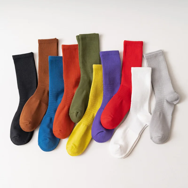 

Peonfly Pair 1 New Arrival Men's Crew Solid Color Thickening Bottom Sokken Casual Funny Comfort Skate Happy Socks