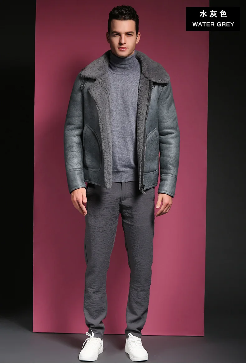 Мужская куртка из овечьей кожи с шерстяной подкладкой|Мужские кожаные куртки| |