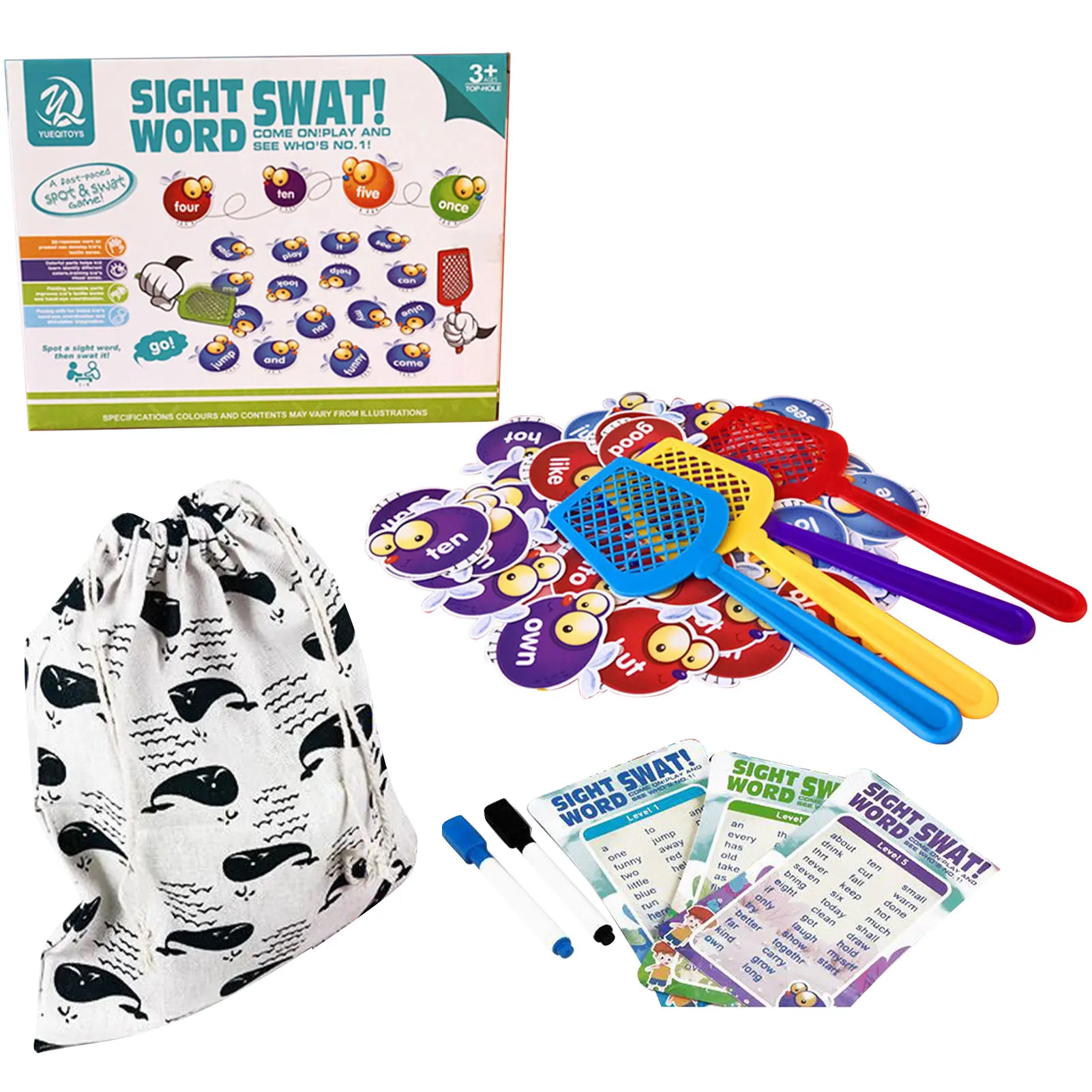 

Swatting Sight Word Game Visual Learning Educational Sight Word Game Toddler Toy Gift For Kids 3+ Supplies
