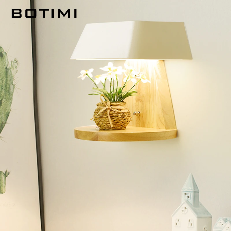 BOTIMI, домашний декор, 220 В, светодиодный настенный светильник для спальни, отеля, металлический абажур, настенный, настенный, для детских комнат, прикроватный светильник