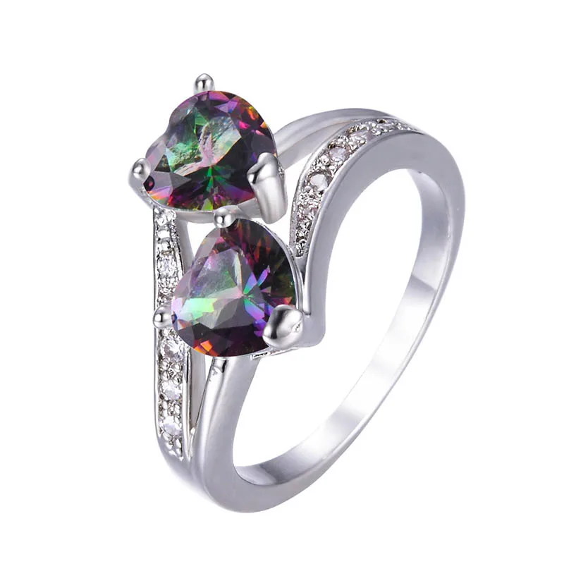 Bague Ringen, Новое поступление, серебро 925, ювелирное изделие, кольца для женщин, популярные, кристалл, циркон, Двойное сердце, кольцо для свадьбы, корейский стиль