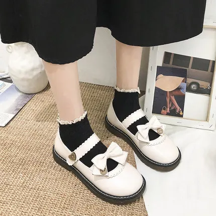

Small leather shoes female 2021 autumn new Japanese all-match round toe retro cute soft girl jk flat small leather shoes