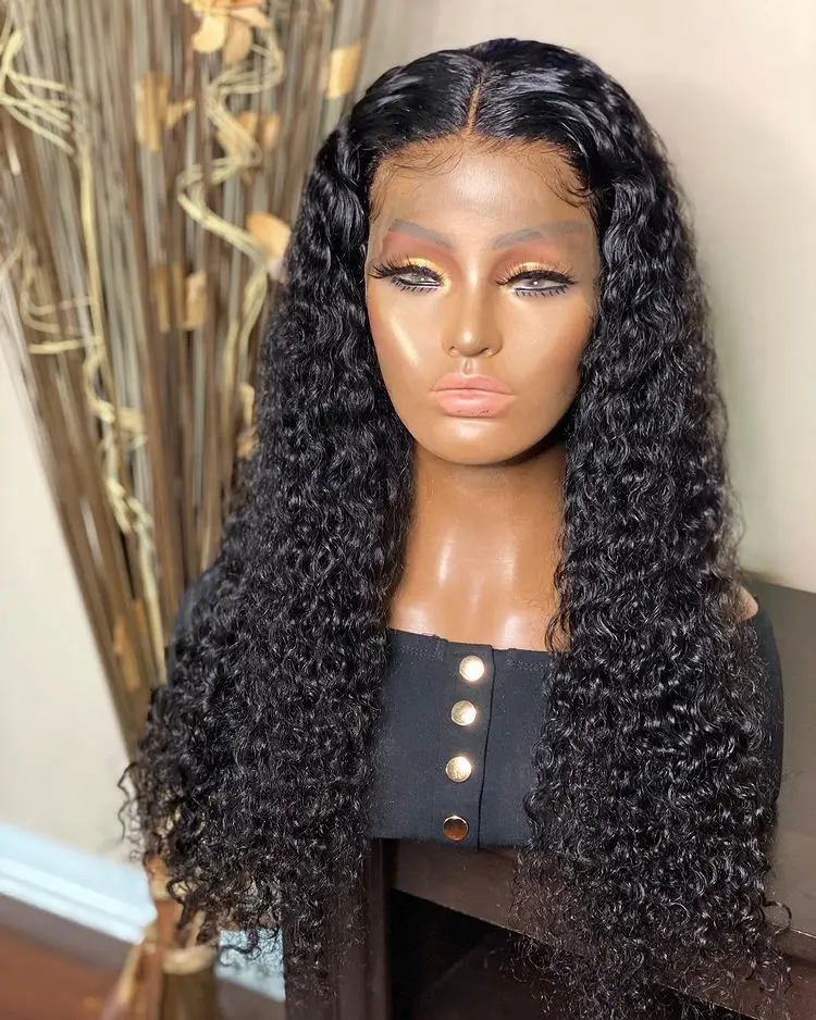

Glueless Kinky Curly Lace Front Wig For Black Women Babyhair Synthetic Hair Heat Temperature Fiber Daily Wear Wigs