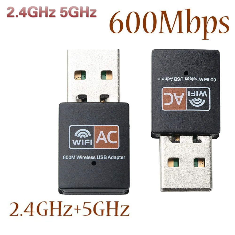 

USB WiFi Adapter 2.4GHz 5GHz 600Mbps/300Mbps WiFi Antenna Dual Band 802.11b/n/g/ac Mini Wireless Computer Network Card Receiver