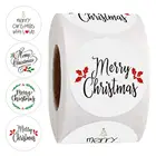 500 шт.рулон, детские наклейки на рождественскую тематику