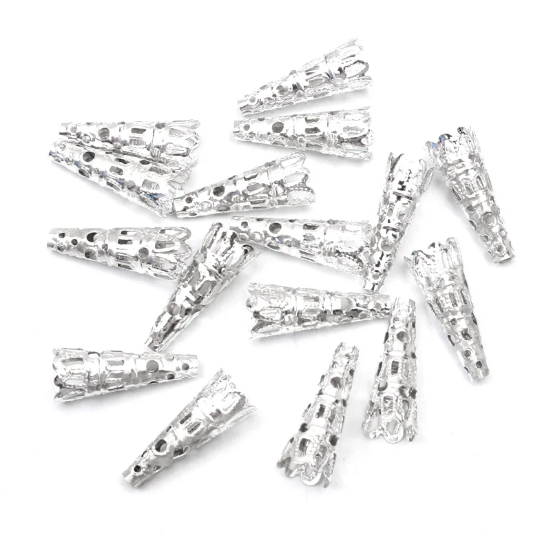 Серебристые бусины разделители Полые для изготовления ювелирных изделий