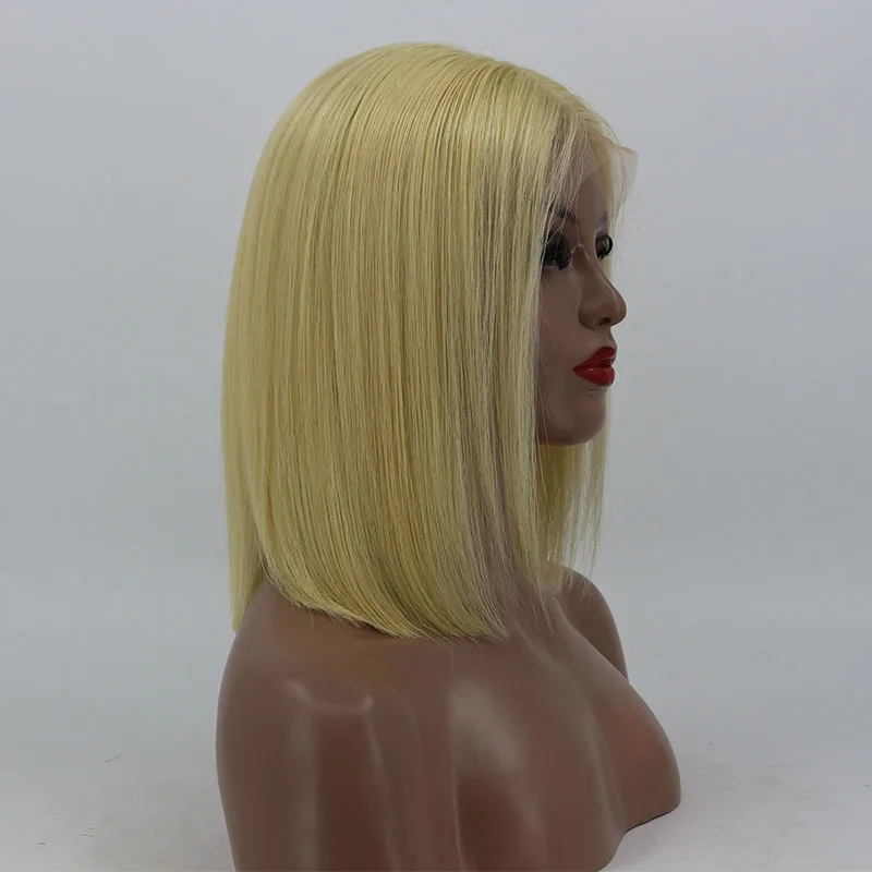 613 блонд короткий Боб на полной сетке парики предварительно выщипанные