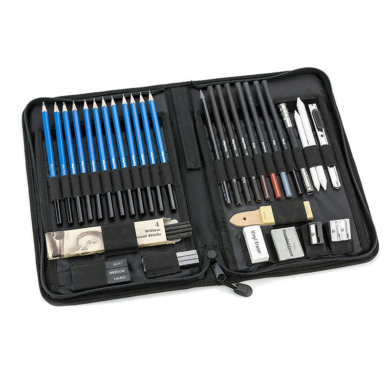 42 шт. Профессиональный набросок рисунок набор графитовый уголь Карандаш сумка