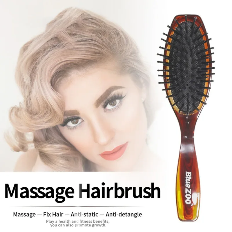 Портативная Массажная расческа массажка Антистатическая круглая щетка для