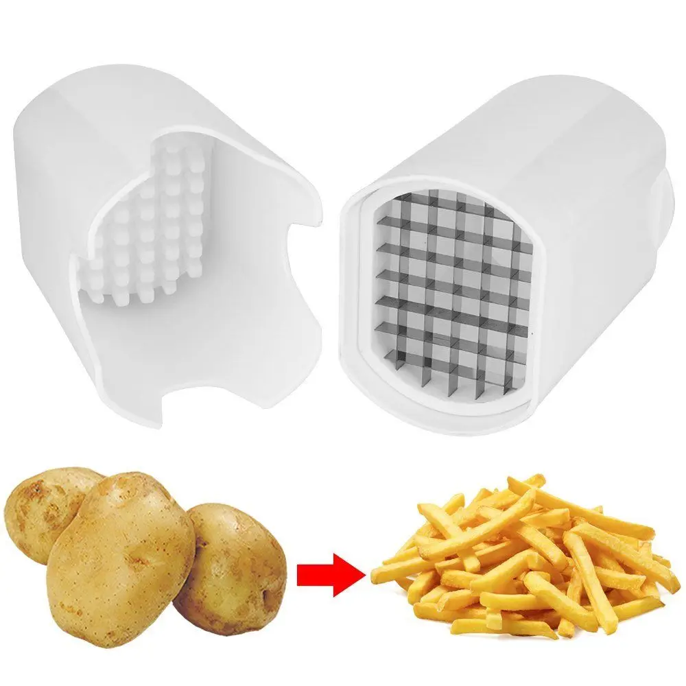 

Multifunctional White Cut Slicer French Fry Potato Chip Cutter Kitchen Tool