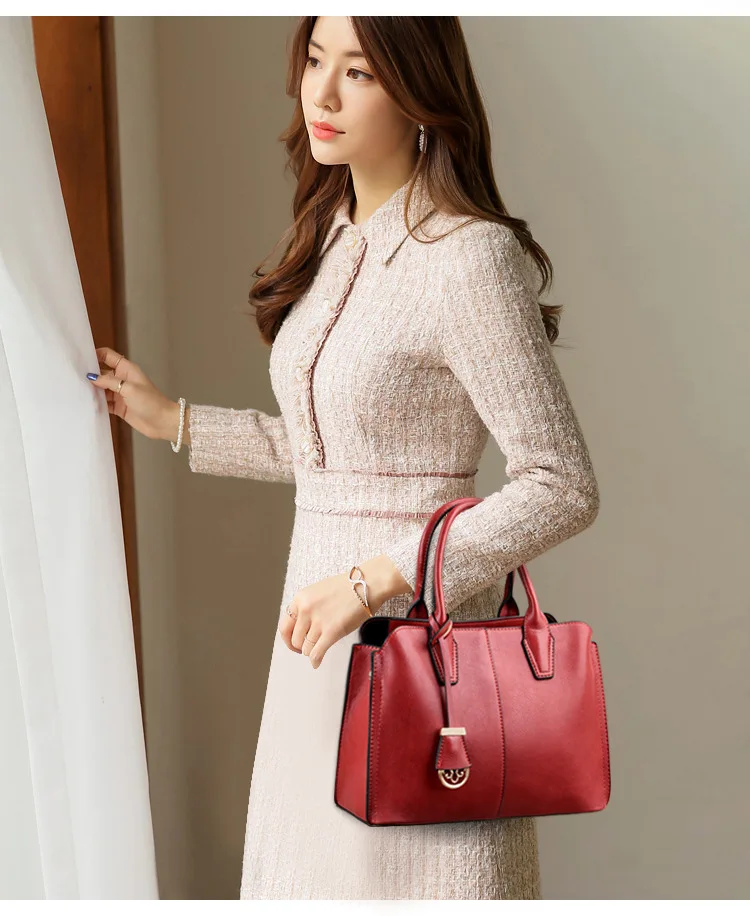 

Top-Handle Bag Women's Bag Genuine Leather 2020 New Women Bag Classic Women's Document Bag Luxury Handbags Women Bags Designer