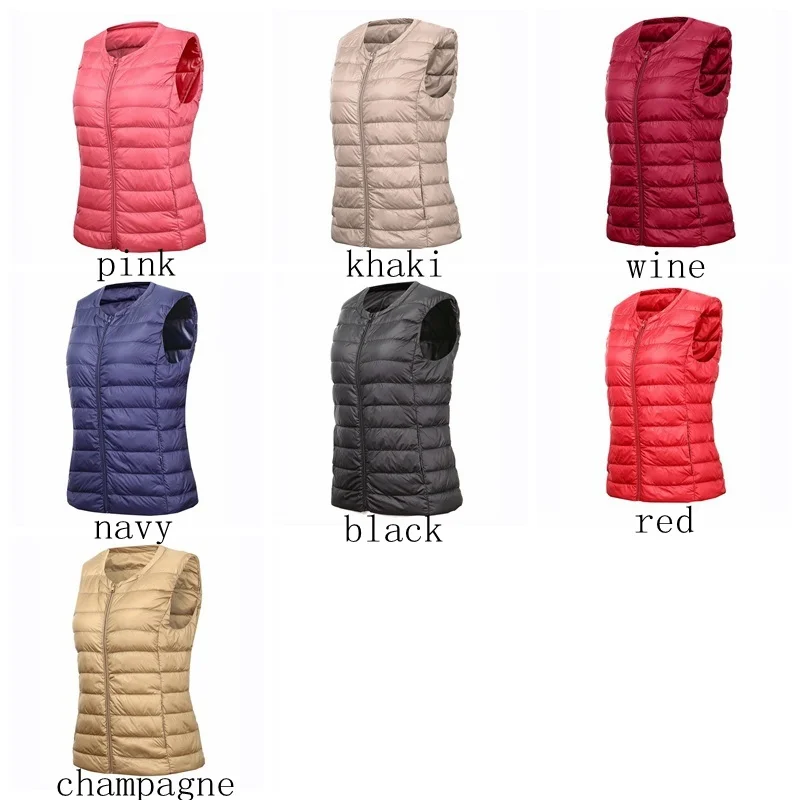 

2021 Brand 6XL 7XL Large Size Waistcoat Women's Warm Vest Ultra Light Down Vest Women Portable Sleeveless Winter Warm Liner