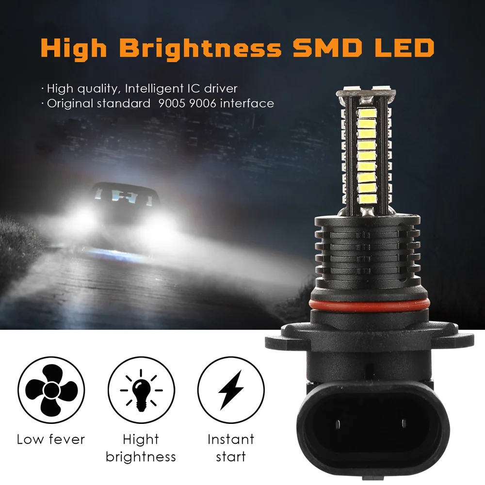 2 шт. 9006/HB4 12 V 24 Автомобильный противотуманный свет лампы 3030SMD 55 Вт 3200LM 6000K