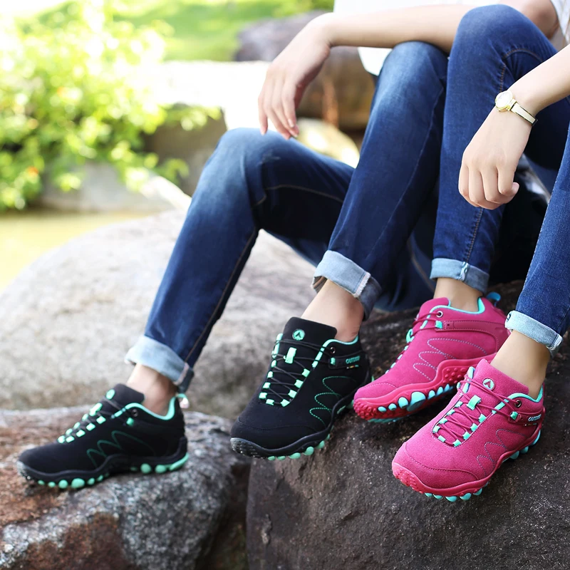 Кожаные походные кроссовки для мужчин и женщин водонепроницаемая износостойкая