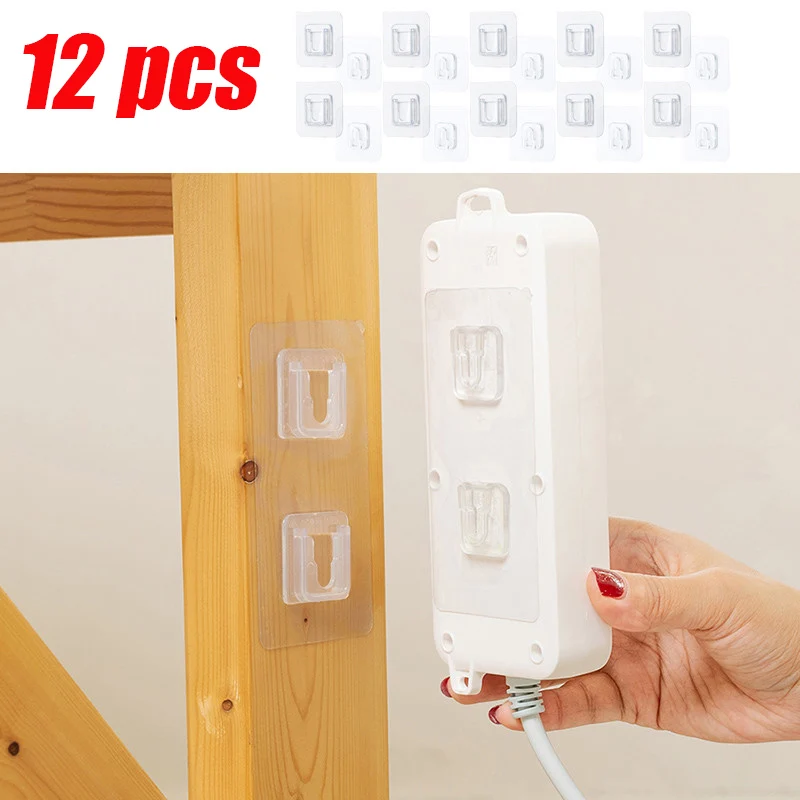 

Double-Sided Adhesive Wall Hooks Hanger Strong Transparent Hooks Suction Cup Sucker Wall Storage Holder For Kitchen Bathroo