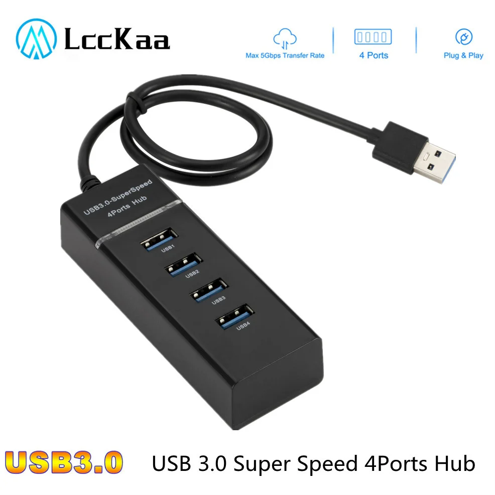 

Высокоскоростной 4-портовый USB-концентратор 3,0 со световым индикатором