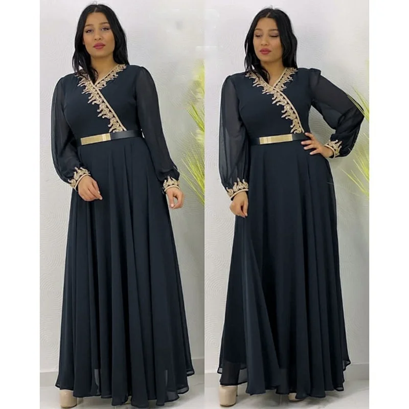 Мусульманских женщин длинное платье 2021 Новый шифоновый кафтан Marocain вечернее