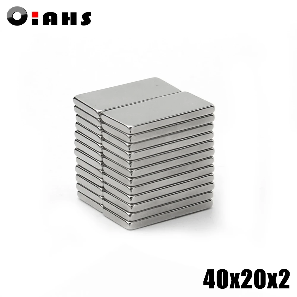 

10pcs F40x20x2mm Super Powerful Strong Rare Earth Block NdFeB Magnet Neodymium N35 Magnets F40*20*2mm- Free Shipping