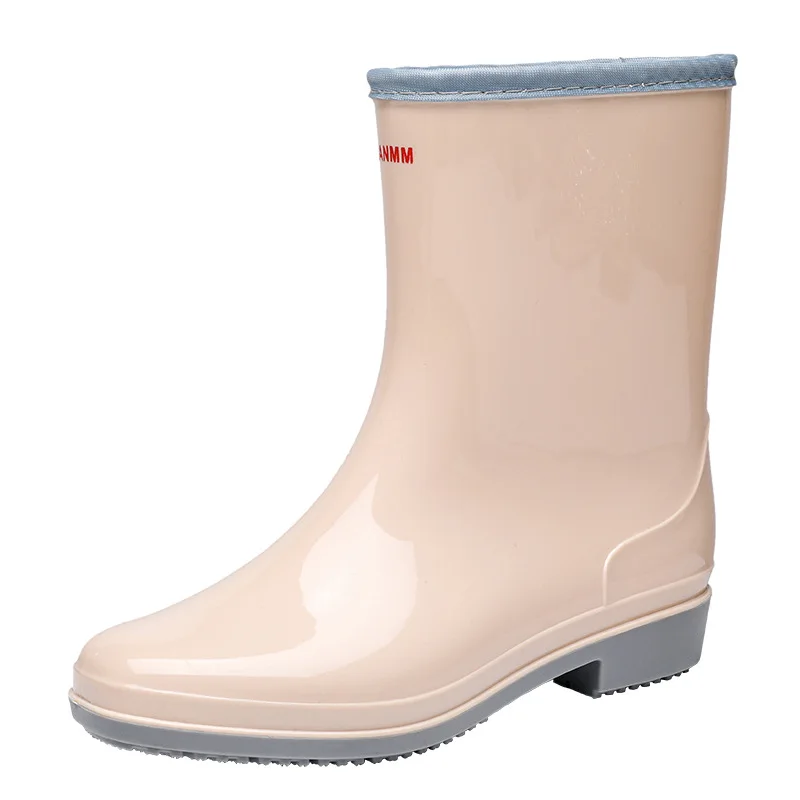 

Fashion Middle Rain Boots Women's Cross-Border PVC Non-Slip Rain Boots Women's Clothing Rain Shoes New Rubber Shoes Rubber Boots