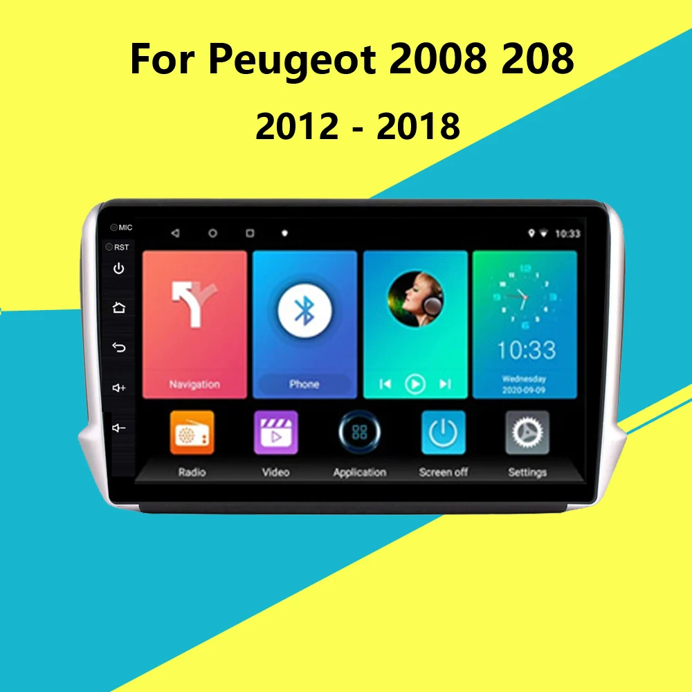 10 1 &quot2 Din автомобильное радио для Peugeot 2008 208 Мультимедиа Видео плеер 2012 2018 GPS