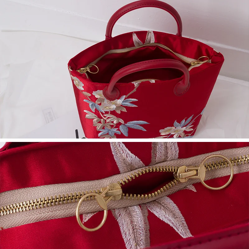 

Angelatracy 2019 Tassel Women Red Wedding Party Luxury Embroidery Floral Clasp Clutch Crossbody Bags Handbag Evening Bags