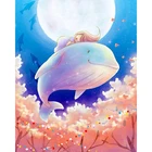 Краска с алмазной вышивкой Кит девочка луна ночь Вышивка крестом картина 5D Сделай Сам Алмазная краска ing по номеру Декор стены комнаты