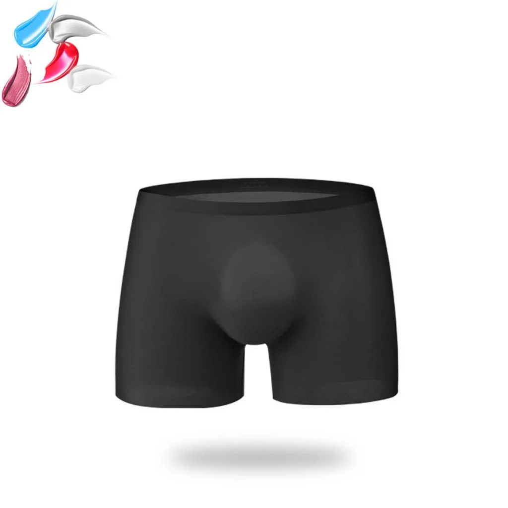 Мужские цельные 3d трусы бесшовные шелковые дышащие тонкие размера плюс