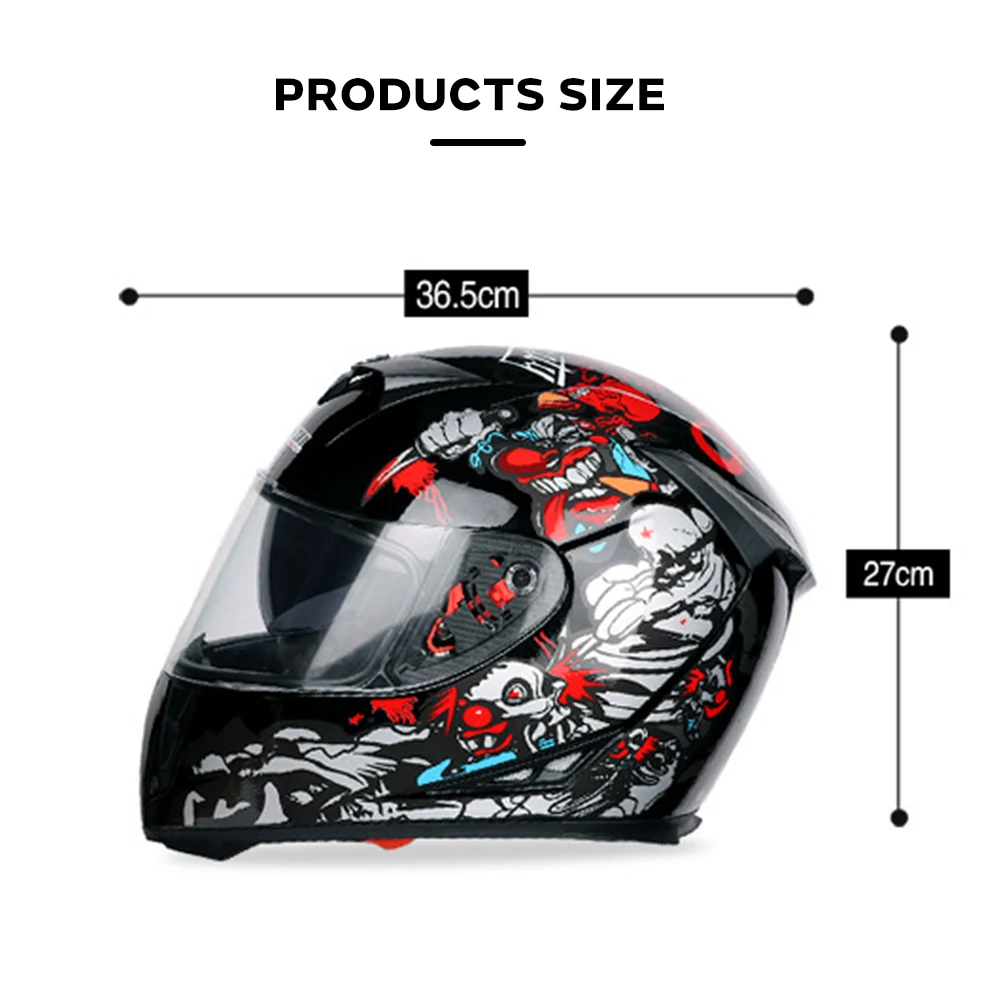 Черный клоун ABS рампа GXT мотоциклетный шлем на все лицо Универсальный гудок Новый