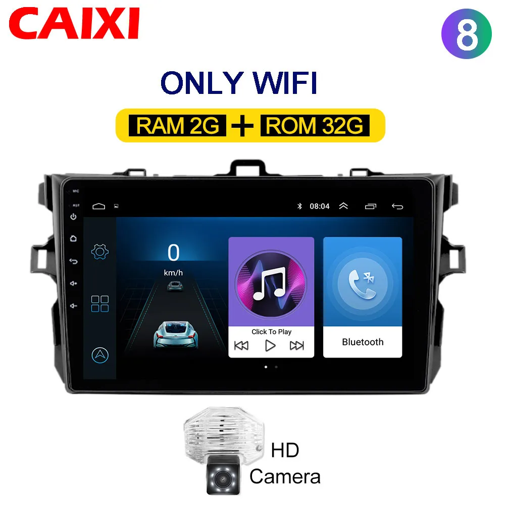 Cx-co32-CAM 9 дюймов 2din Android8.1 автомобиль радио мультимедиа плеер для Защитные чехлы для сидений, сшитые специально для Toyota Corolla E140/150 2008 2009 2010 2011 2012 2013 стерео навигации - Цвет: Cx-co32-CAM