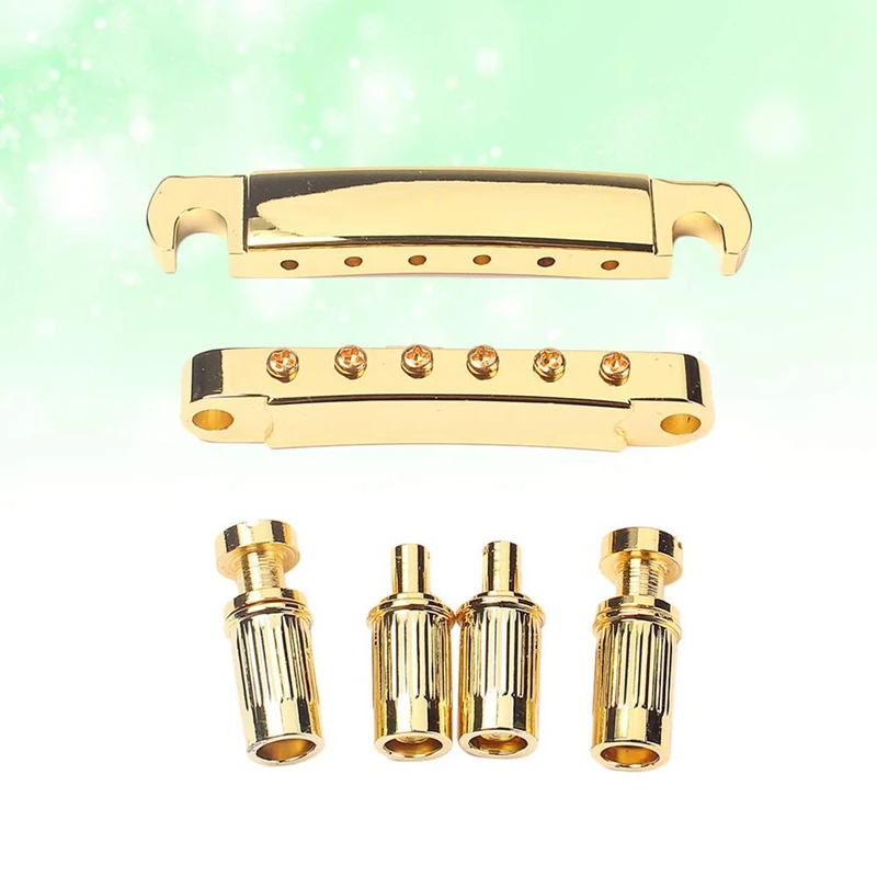 

1 Set Gold Plated Guitar Bridge Locking Tune-O-Matic Tom Bridge And Tailpiece Set For Lp Electric Guitar (Gold)