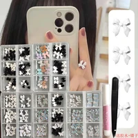new 6 compartment box set resin nail art rhinestone accessories 11 matching select for diy nail decoration