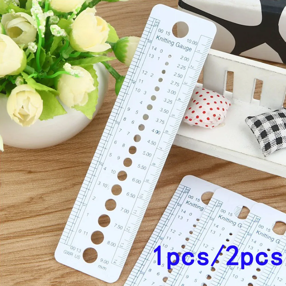 

1/2pcs Plastic Fine Knitting Needle Gauge Inch cm Ruler Circle Geometric Template Ruler Stencil Measure student ruler