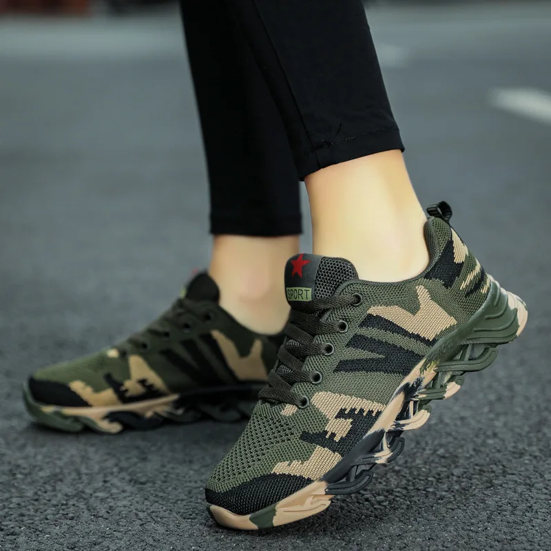 

Camouflage Vulcanize Shoes Fashion Sneakers Women Low Top Breathable Casual Shoes Men Army Green Trainers Size 35-44 Lover Shoes