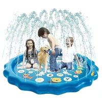 170cm kids inflatable water spray pad round water splash play pool playing sprinkler mat yard outdoor fun swimming pools
