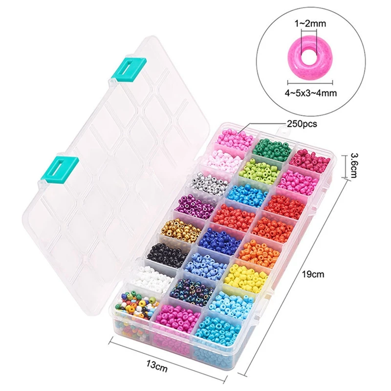 

24 Color Glass Rice Bead Set Handmade Bracelet Beaded Material Diy Seed Beads Jewelry Accessories