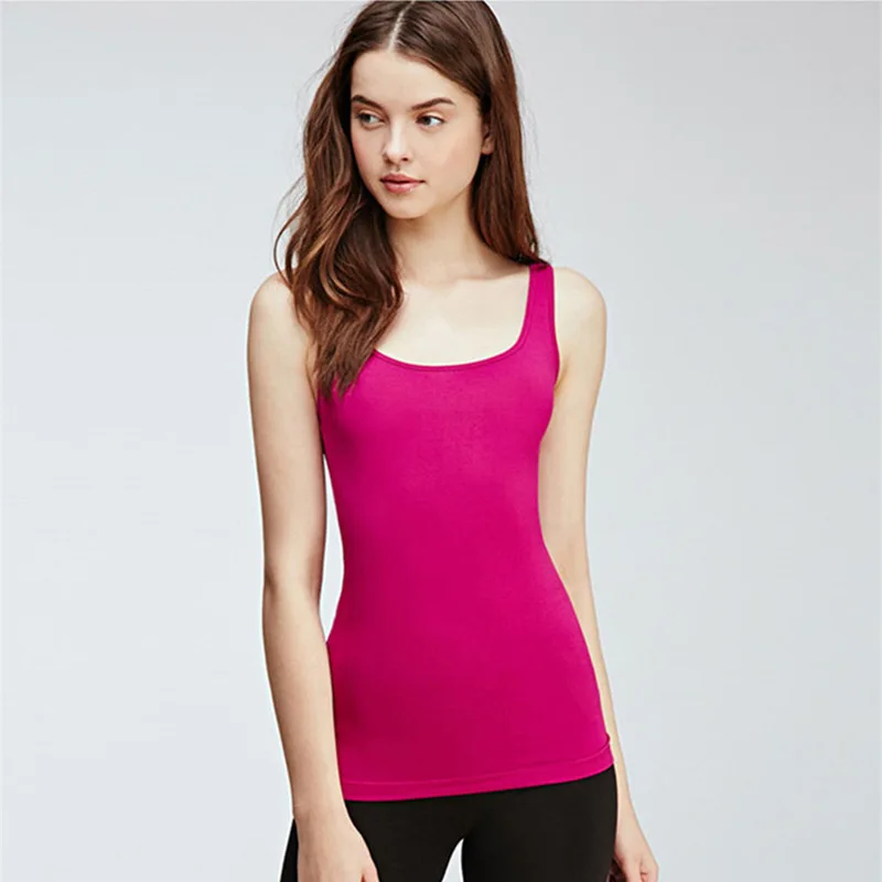 

2020 express cross border sexy elastic solid color slim bottom suspender vest women's summer versatile casual top