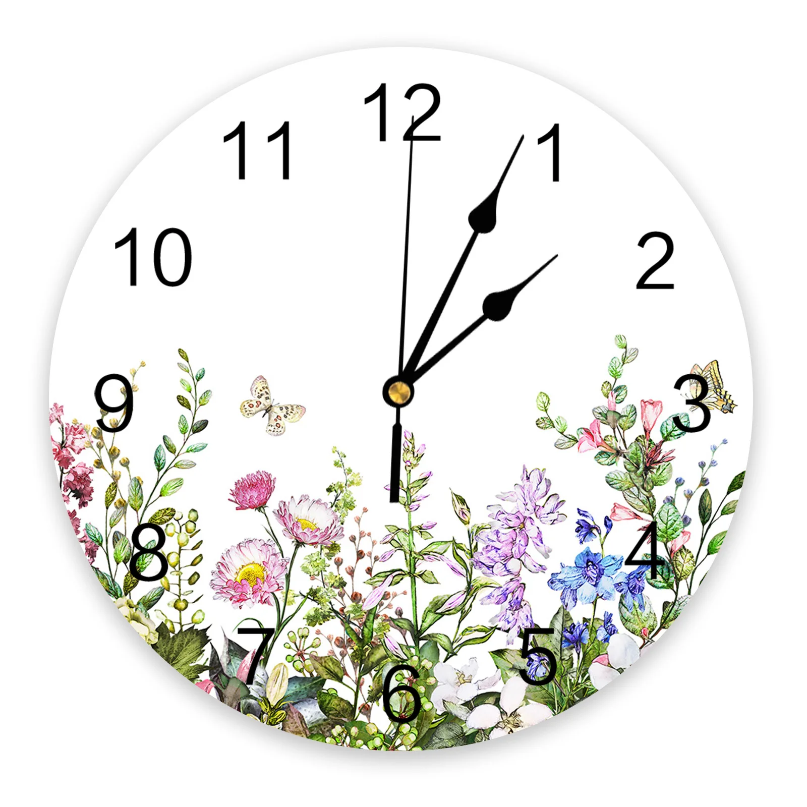 

Vintage Herb Plant Wall Clock Bedroom Silent Wall Digital Clock Living Room Decor Wall Clock Modern Design