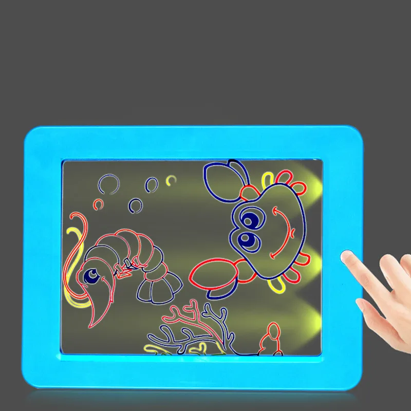 3D Светодиодная магическая доска для рисования детей панель светящийся трафарет
