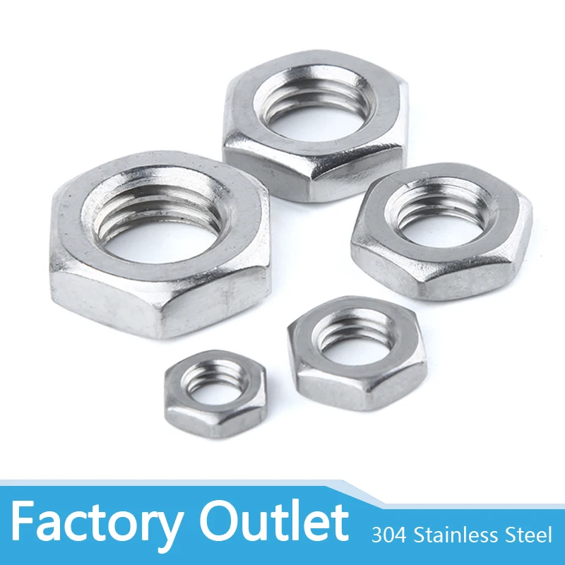 

3/5/10/50pcs M2.5 M3 M4 M5 M6 M8 M10 M12 M14 M16 Gasket A2-70 Thin Nut Jam Nut DIN439 GB6172 Stainless Steel Flat Hex Hexagon