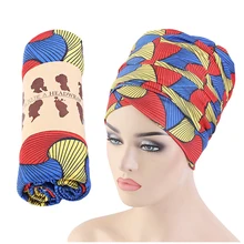 Longue écharpe Hijab à imprimé africain pour femmes, couvre chef musulman, Extra Long, Turban enveloppé, 170x80cm, nouvelle collection  (3)