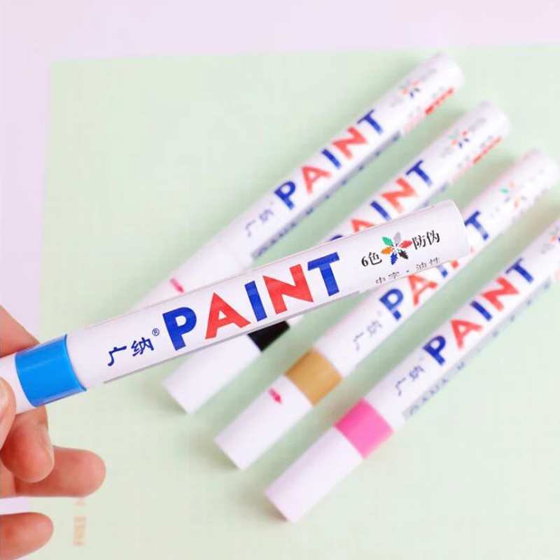12 цветов Перманентный маркер ручка для краски водонепроницаемый металлический