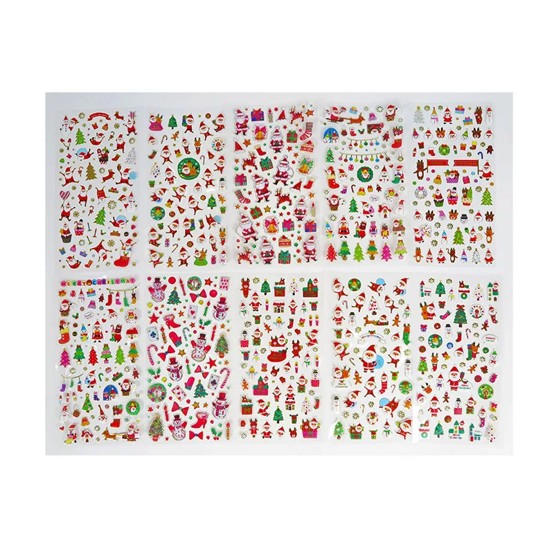 1pc 19X10cm Christmas Children DIY Stickers 2021 New Year Decorations for Home Ornaments Xmas Noel Gifts Navidad decor | Дом и сад