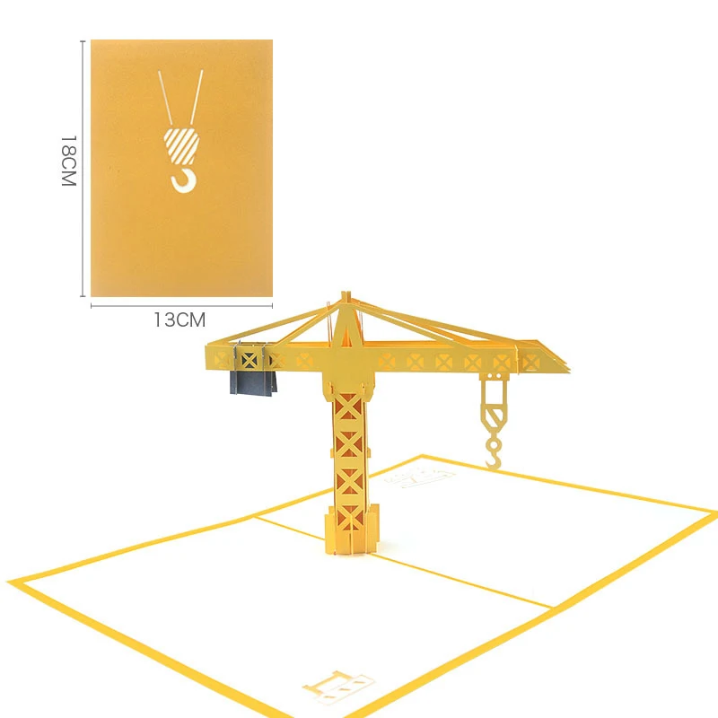 10 шт. оптовая продажа 3D ручной работы башенный кран бумажные Пригласительные